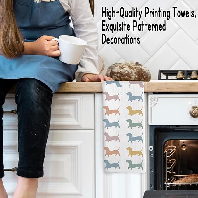 Cute Funny Dachshund Bathroom Kitchen Dish Hand Towels - Dachshund Dog Gifts Kitchen Bathroom Decor Towels 16″×24″,Dog Lovers Gifts for Girls Mom Women,Dachshund Gifts for The Owners
