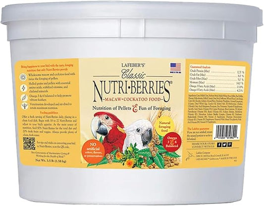 Lafeber's Classic Nutri-Berries for Macaw / Cockatoo 3.5 lb. Tub