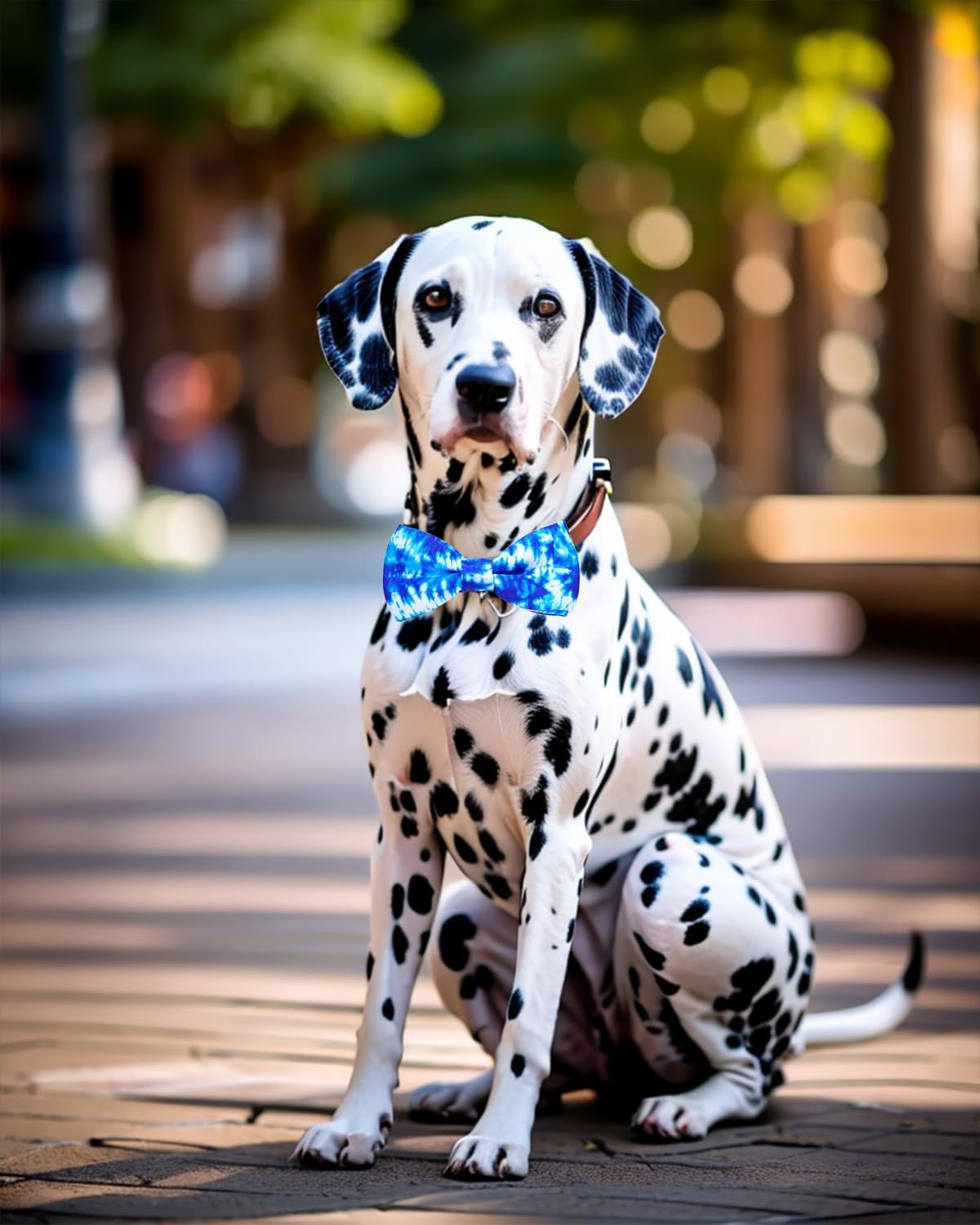 PET SHOW 10 Pack Tie Dye Big Dog Bow Ties for Large Medium Dogs Sliding Collar Attachments Floral Bowties Gradient Colors Bowknots Party Holiday Pet Grooming Accessories(Large)