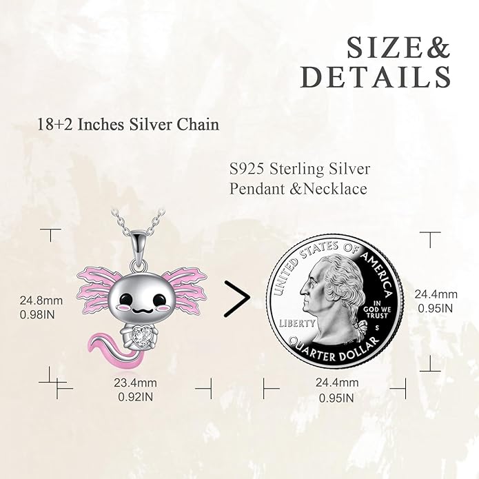 TIGER RIDER Bee Necklace for Women Sterling Silver Cute Animal Axolotl Dragonfly Moth Owl Black Cat Pendant Necklaces Animals Jewelry Birthday Gifts for Women Wife