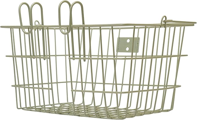 Retrospec Apollo-Lite Lift-Off Bike Basket - Detachable Steel Handlebar Basket with Carrying Handle for Commuting, Shopping & Beach Trips - 14.5in x 9.5in Weather-Resistant Biking Gear