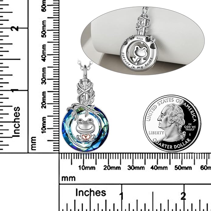 POPLYKE 925 Sterling Silver Urn Necklace for Ashes for Women Cremation Necklace for Ashes Keepsake Jewelry for Human