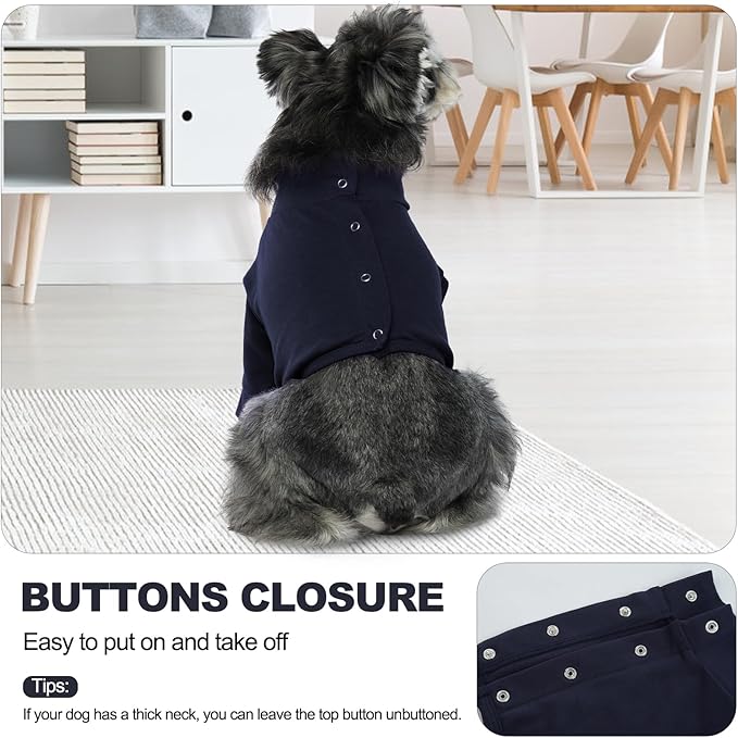 IDOMIK Dog Recovery Suit, Dog Surgery Recovery Suit Front Legs, Comfy Joint Leg Sleeves After Surgery, Elbow Braces Protector for Leg Injuries & Joint Pain, Cone Collar Alternatives,Navy,XL