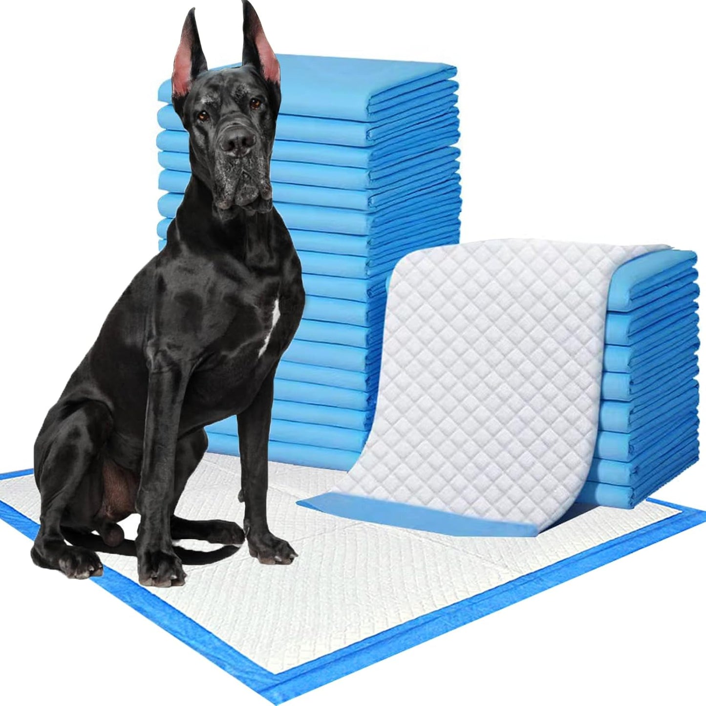 NEZO Dog and Puppy Premium Training Pads, XX-Large 34 x 46 inch - 120 Count Pee Pads with 6 Layer Leak-Proof and Super Absorbent