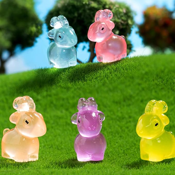 Mini Resin Goats Bulk 100Pcs Ornaments Glow in The Dark Animal Figurines DIY Accessories for Desk or Farm