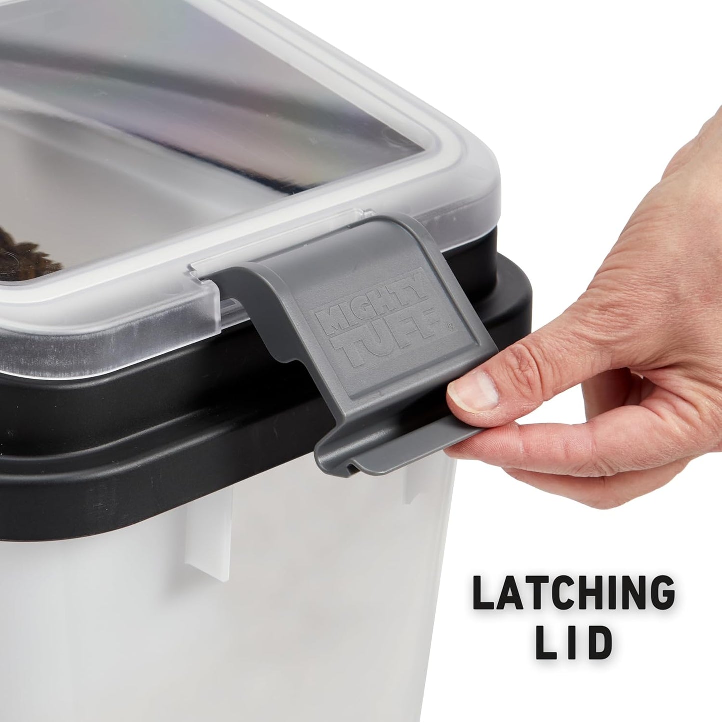 Mighty Tuff Airtight Dog Food Storage Container, Up to 36 lbs, with Portion Scoop – BPA Free Airtight Pet Food Bin on Wheels