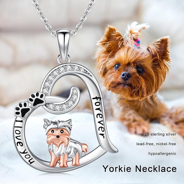 Dog/Paw Print/Infinity Necklace for Women 925 Sterling Silver Heart Dogs Pendant Necklaces Jewelry Christmas Birthday Gifts for Dog Lovers Friends