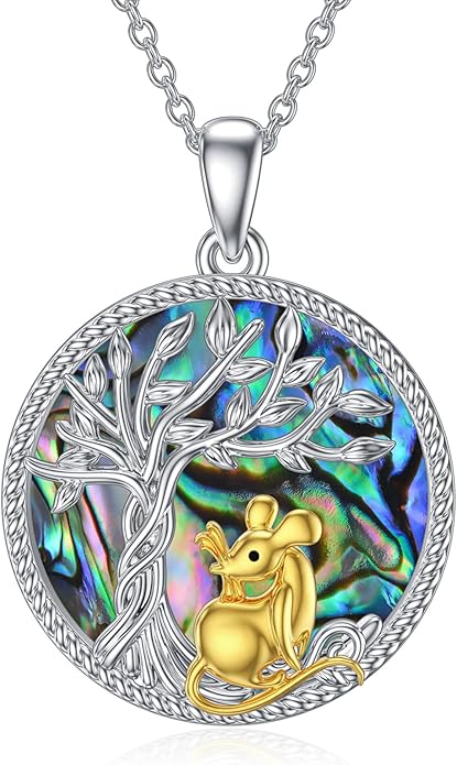 TOUPOP Tree of Life Animal Necklace 925 Sterling Silver Crystal/Abalone Shell Animal Pendant Jewelry Birthday Mothers Day Gifts for Women Mom Wife Her