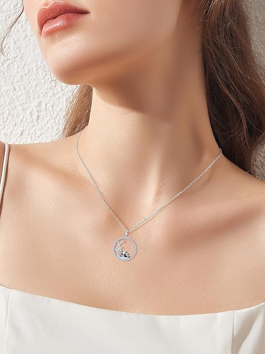Dorunmo Animal Necklace 925 Sterling Silver Owl/Sloth/Axolotl/Dolphin Necklace Celtic Knot Pendant Birthday Anniversary Animal Jewelry for Women Friends Animals Lover
