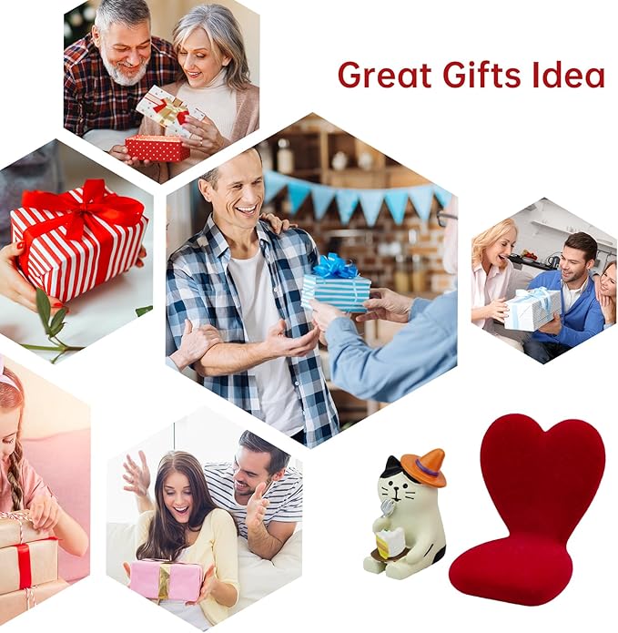 Cute Mini Cat Eating Cake Figurine Resin Cat for Office, Home Decoration Perfect Cute Cat Gift for Cat Lovers - Heart-Shaped Sofa