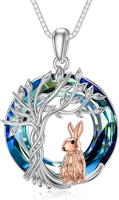 TOUPOP Tree of Life Animal Necklace 925 Sterling Silver Crystal/Abalone Shell Animal Pendant Jewelry Birthday Mothers Day Gifts for Women Mom Wife Her