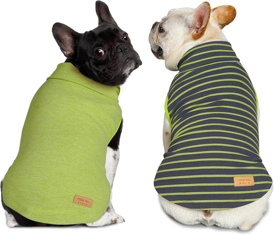 KYEESE 2Pack Dog Sweater Soft Pet Sweatshirt PulloverDog Sweaters for Small Dogs Male Warm Pet Coats Stretchy Dachshund Clothes Turtleneck Dogs Clothes