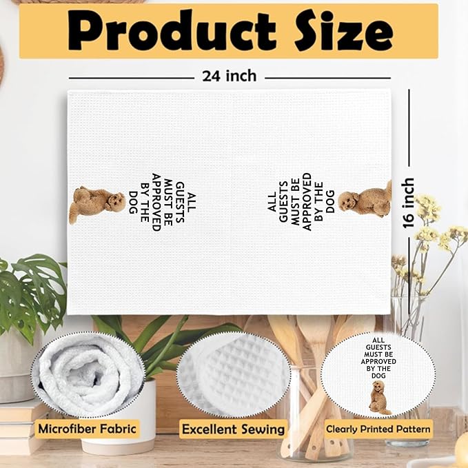 Funny Poodle Dog Gifts Kitchen Bathroom Decor Towels 16″×24″,Dog Lovers Gifts for Girls Mom Women, Funny Poodle Bathroom Kitchen Dish Hand Towels,Poodle Gifts for The Owners