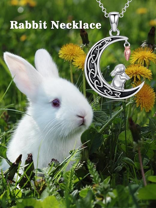 Fox/Cat/Axolotl/Sloth/Panda Necklace Crescent Moon Necklace 925 Sterling Silver Cute Animal Jewelry as Birthday Mothers Day Gifts for Women