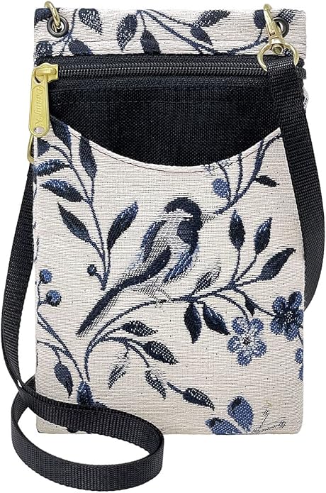 Danny K. Women's Tapestry Crossbody Cell Phone or Passport Purse, Handmade in USA