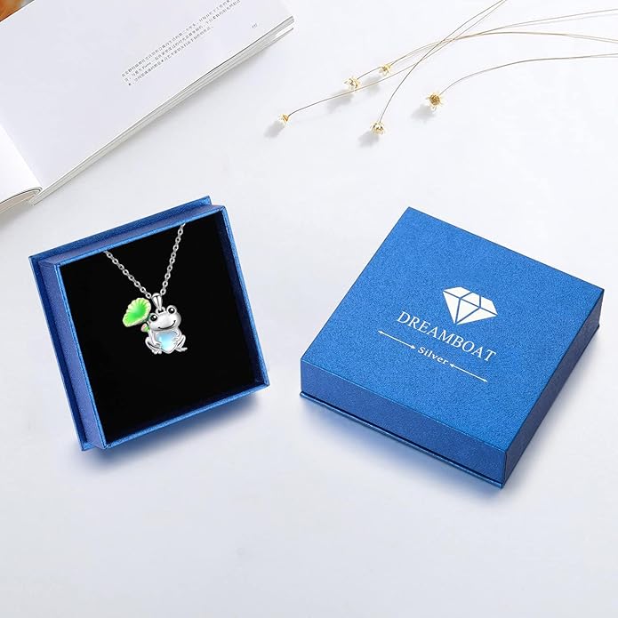 Dreamboat Moonstone Animal Pendant Necklace for Women 925 Sterling Silver Cute Animals Jewelry Gifts