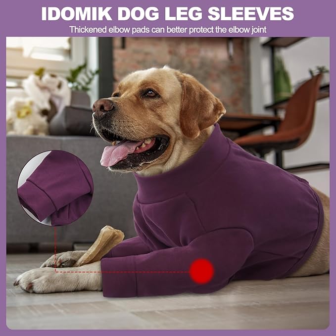 IDOMIK Dog Recovery Suit, Dog Surgery Recovery Suit Front Legs, Comfy Joint Leg Sleeves After Surgery, Elbow Braces Protector for Leg Injuries & Joint Pain, Cone Collar Alternatives,Purple,M