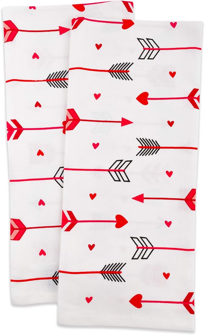 DII Valentine's Day Collection Kitchen, Dishtowel Set, 18X28, Arrow Collage, 2 Piece