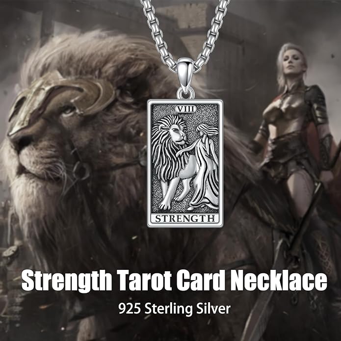 PELOVNY Tarot Card Necklace 925 Sterling Silver Skeleton Necklace The Sun Moon Star Strength Lovers Death Devil Fool Tarot Jewelry Christmas Birthday Gifts for Men Women Unisex