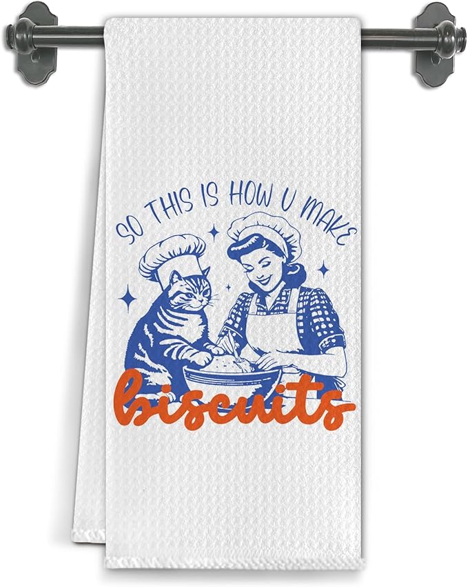 Funny Cat Mom Gift Baking Kitchen Towels,Funny Tea Towels for Baking Sourdough, Gifts for Baking Lovers Women Decorative Dish Hand Towels for Kitchen, 16x24 Inch