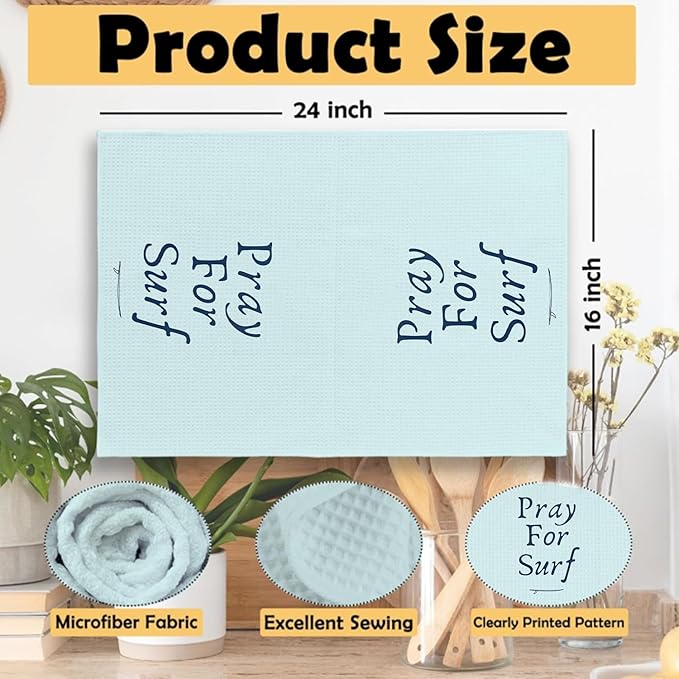 Coastal Beach Room Decor Towels 16″×24″, Beach Pray for Surf Bathroom Kitchen Decor Towels, Gifts for Surfing Enthusiasts