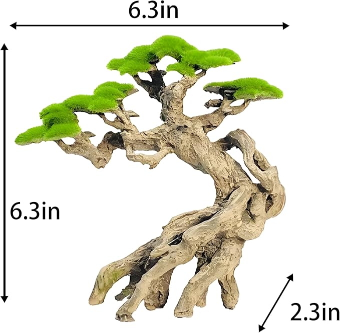 Novelsite Fish Tank Decoration- Cliff Bonsai Trees with Faux Moss- Aquarium Decoration Aqua scaping- Made of Sandstone-Goldfish Betta Fish Tank Decor
