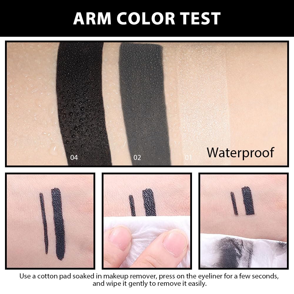 evpct 2Pcs Black Silver Gel Eyeliner Pencil Eye Black Face Paint Stick Makeup Set Waterproof Matte Cream Crayon Eyeliner Pencil Set Cat Eye Liners Eyeshadow delineador de ojos contra el agua