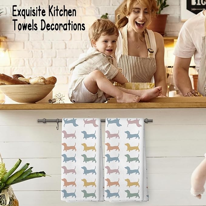 Cute Funny Dachshund Bathroom Kitchen Dish Hand Towels - Dachshund Dog Gifts Kitchen Bathroom Decor Towels 16″×24″,Dog Lovers Gifts for Girls Mom Women,Dachshund Gifts for The Owners