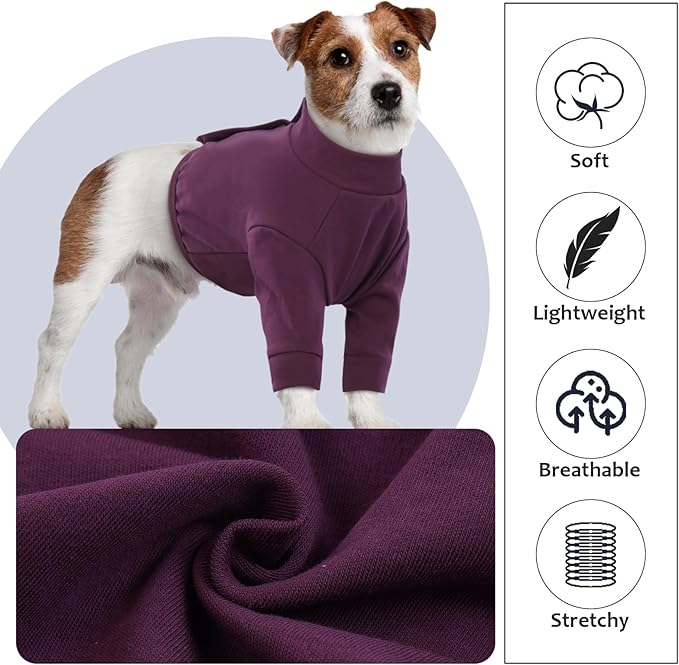 IDOMIK Dog Recovery Suit, Dog Surgery Recovery Suit Front Legs, Comfy Joint Leg Sleeves After Surgery, Elbow Braces Protector for Leg Injuries & Joint Pain, Cone Collar Alternatives,Purple,3XL