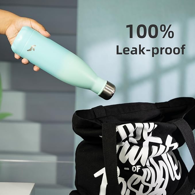 Insulated Water Bottles,25 oz Double Wall Stainless Steel Vacumm Metal Flask for Sports Travel,Mint