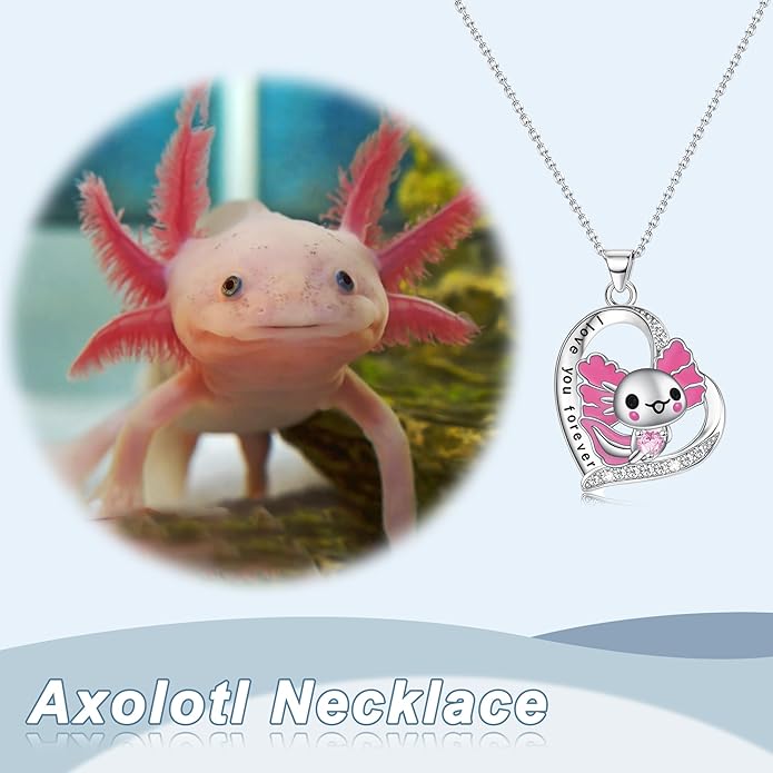 Penguin/Elephant/Frog Mushroom/Cat/Fox/Highland Cow/Axolotl/Yorkie Necklace Jewelry for Women Birthday Christmas Gifts