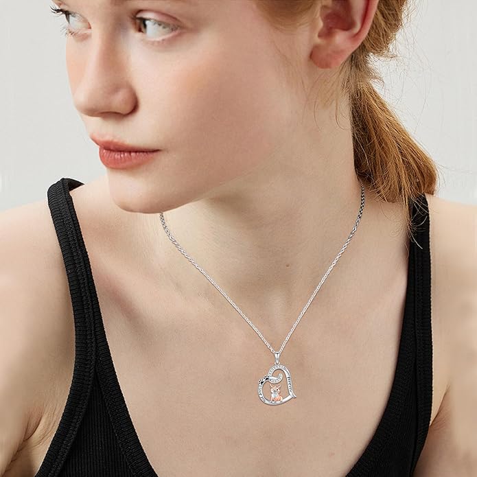Dog/Paw Print/Infinity Necklace for Women 925 Sterling Silver Heart Dogs Pendant Necklaces Jewelry Christmas Birthday Gifts for Dog Lovers Friends