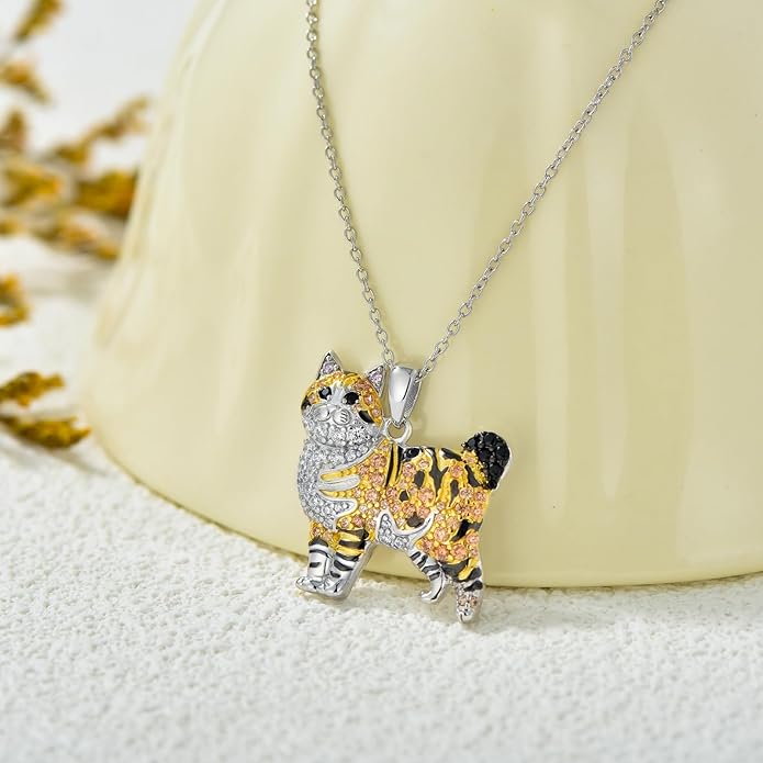Cat Necklaces 13 Breeds of Cats Necklaces S925 Sterling Silver Cat Pendant for Women