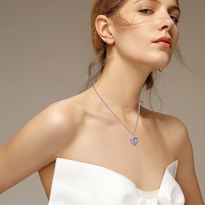 MEDWISE Wing/Wolf/Compass Urn Necklace for Ashes 925 Sterling Silver Necklace Guardian Angel Ashes Keepsake Memorial Urn Pendant Pet Cremation Jewelry for Ashes Memorial Jewelry for Dog Cat Pet Men