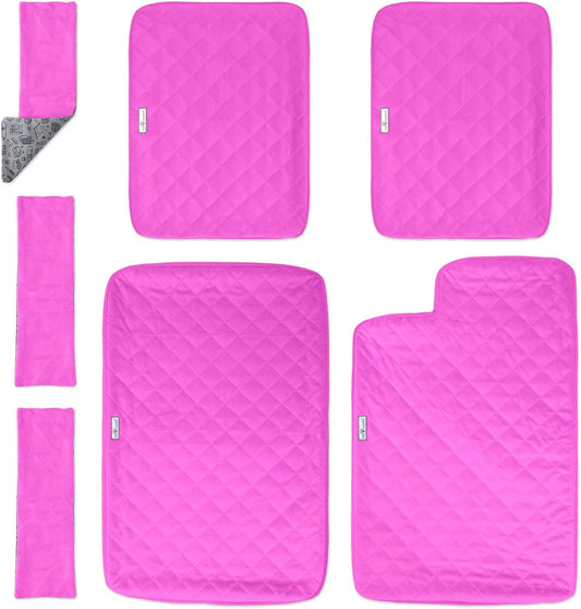 Paw Inspired Fitted Fleece Liners for Ferret Nation, Critter Nation Cage for Ferrets, Rats, Chinchillas, Hedgehogs & Other Small Animals (Pink, Double Unit Combo)