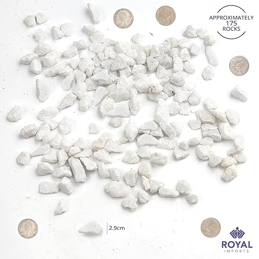 Royal Imports 5LBS River Pebbles Decorative Ornamental Rocks, Garden Landscaping Stones, Gravel Filler for Plants, Vases, Succulents, Home Decor, Aquariums, Crafting, Animal Habitat - Mini White