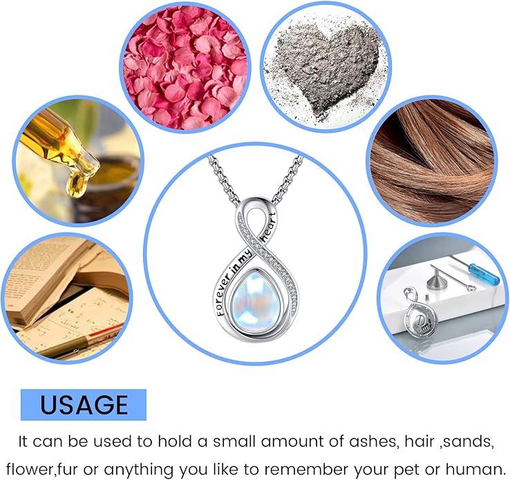 Eusense Cremation Jewelry for Ashes Urn Necklace to Put Ashes In 925 Sterling Silver Memorial Pendant Tree of Life Infinity Urn Necklaces for Ashes Necklace for Women Men