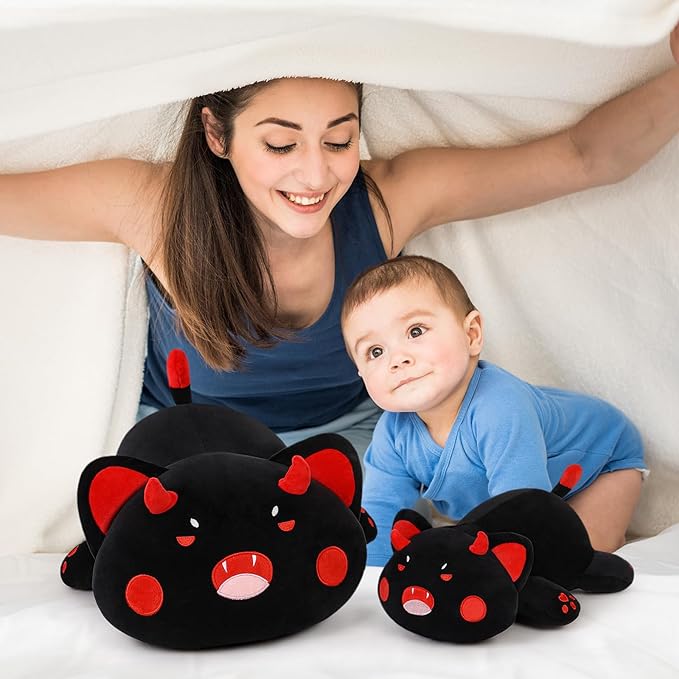 Cat Stuffed Animal, Cute Red Cat Plush Toy Pillow Soft Cat Stuffed Animal Kawaii Plushie Toy 30CM/11.8Inch