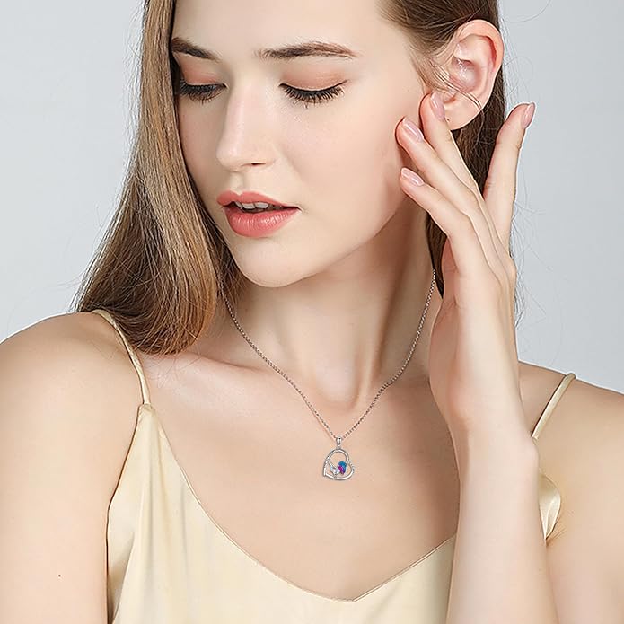 MONGAS Penguins/Guinea Pig/Pig/Fox/Corgi/Frog/Bunny/Koala8/Cow/French Bulldog Necklaces Penguin Gifts 925 Sterling Silver Hugging Penguins Cute Animal Jewelry for Women Sister