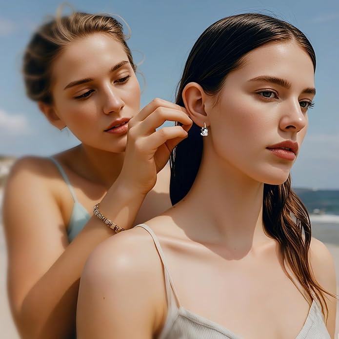 Cat Gifts Earrings Sterling Silver Cute Small Animal Cats Dangle Leverback Jewelry Gifts for women cat Lovers