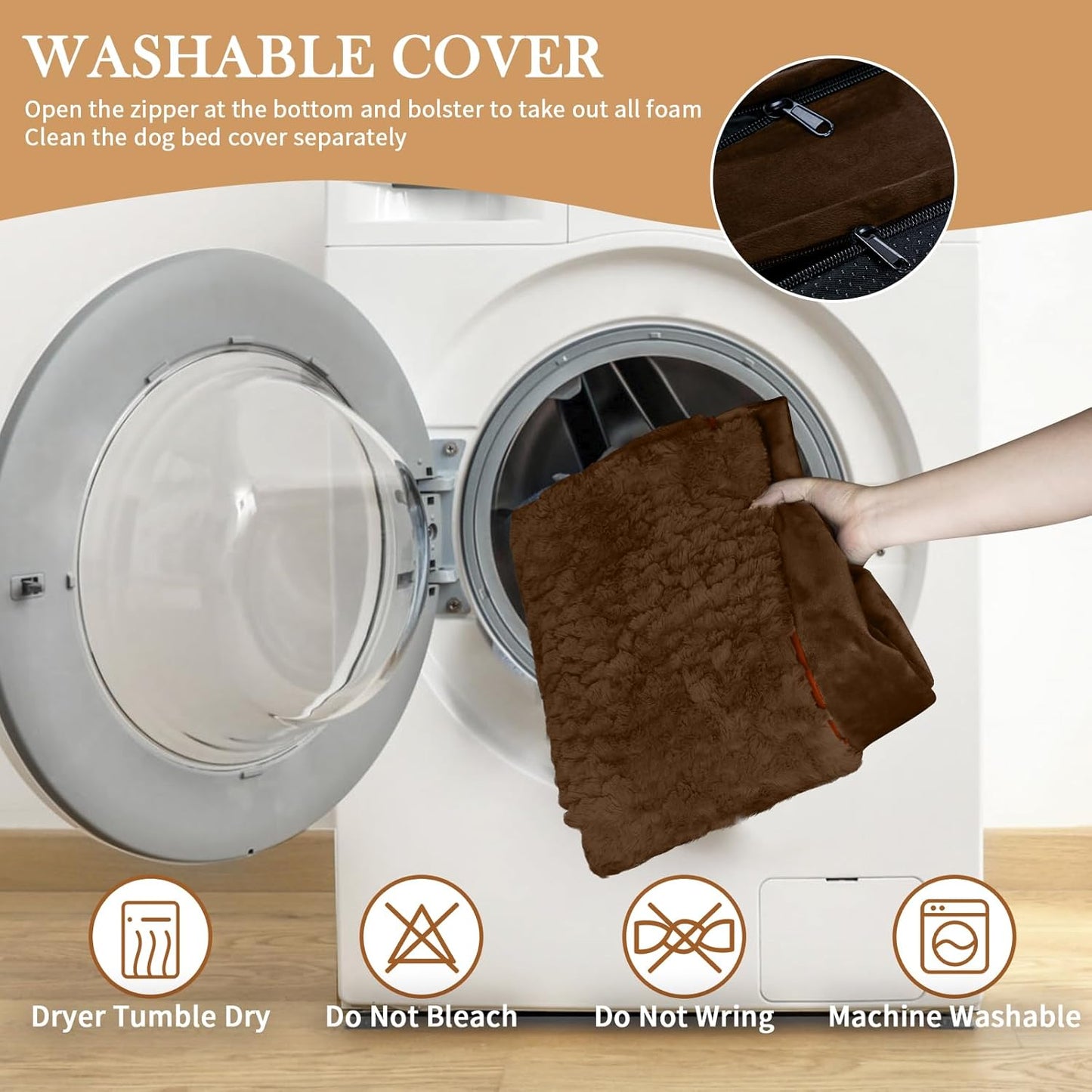 Comfort Expression Small Dog Beds Waterproof Orthopedic Foam Dog Sofa Beds for Medium Dogs Comfy Pet Bed with Washable Removable Cover & Non-Slip Bottom(Small,Chocolate Brown)