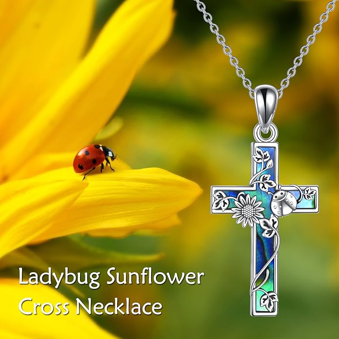 YFN Cross Necklace Sterling Silver Religious Cross Pendant Jewelry Christian Gifts for Women Men