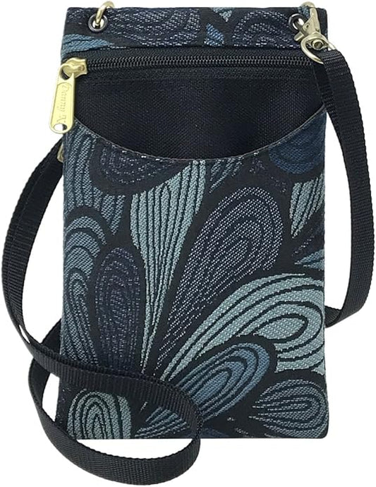 Danny K. Women's Tapestry Crossbody Cell Phone or Passport Purse, Handmade in USA