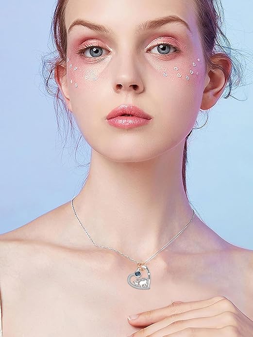 Mothers Day Gift for Mom 925 Sterling Silver Mama Bear/Dinosaur/Cat/Bird/Chicken Necklace with 1 2 3 4 5 Cubs Jewelry for Women Wife Grandma