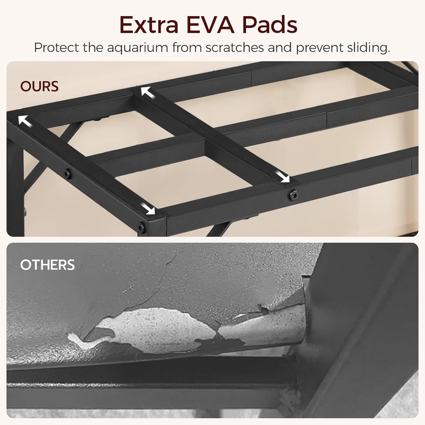 20 Gallon Fish Tank Stand, Aquarium Stand with 2-Tier Storage Shelves, Heavy Duty Breeder Turtle Terrarium Stand Rack for Home Office, 24.0" L x 11.8" W x 24.4" H, Black FTBK2001