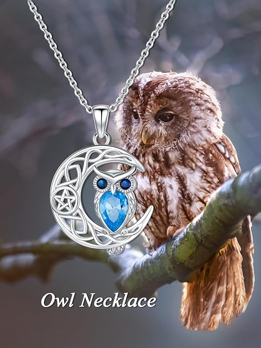 Dorunmo Animal Necklace 925 Sterling Silver Owl/Sloth/Axolotl/Dolphin Necklace Celtic Knot Pendant Birthday Anniversary Animal Jewelry for Women Friends Animals Lover