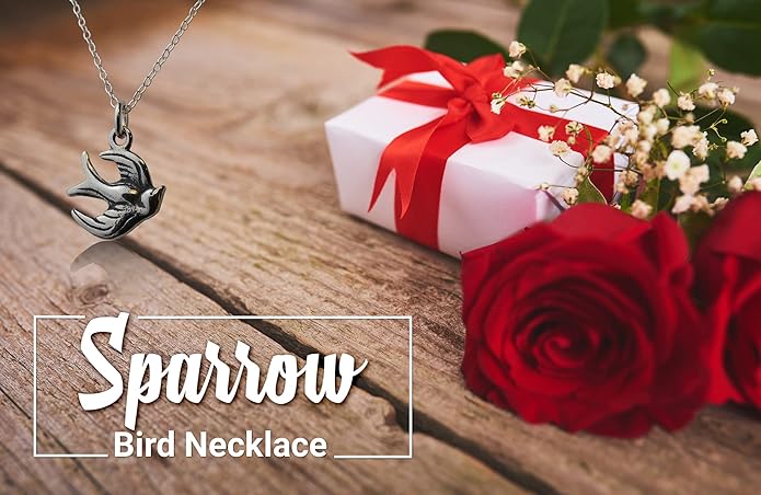 FashionJunkie4Life Sterling Silver Bird Pendant Necklaces for Women