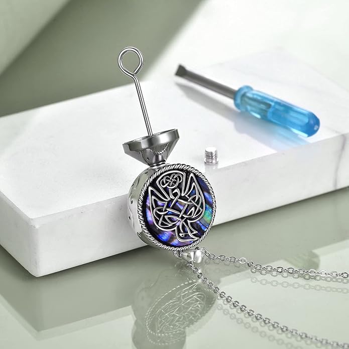 TIGER RIDER Urn Necklace for Ashes for Women 925 Sterling Silver Cremation Jewelry for Ashes