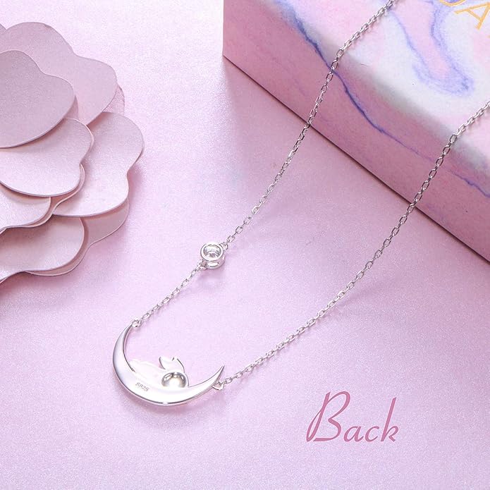 FLYOW 925 Sterling Silver Jewelry Cute Animal Pendant Necklace for Women Birthday Graduation Valentine's Day Gifts