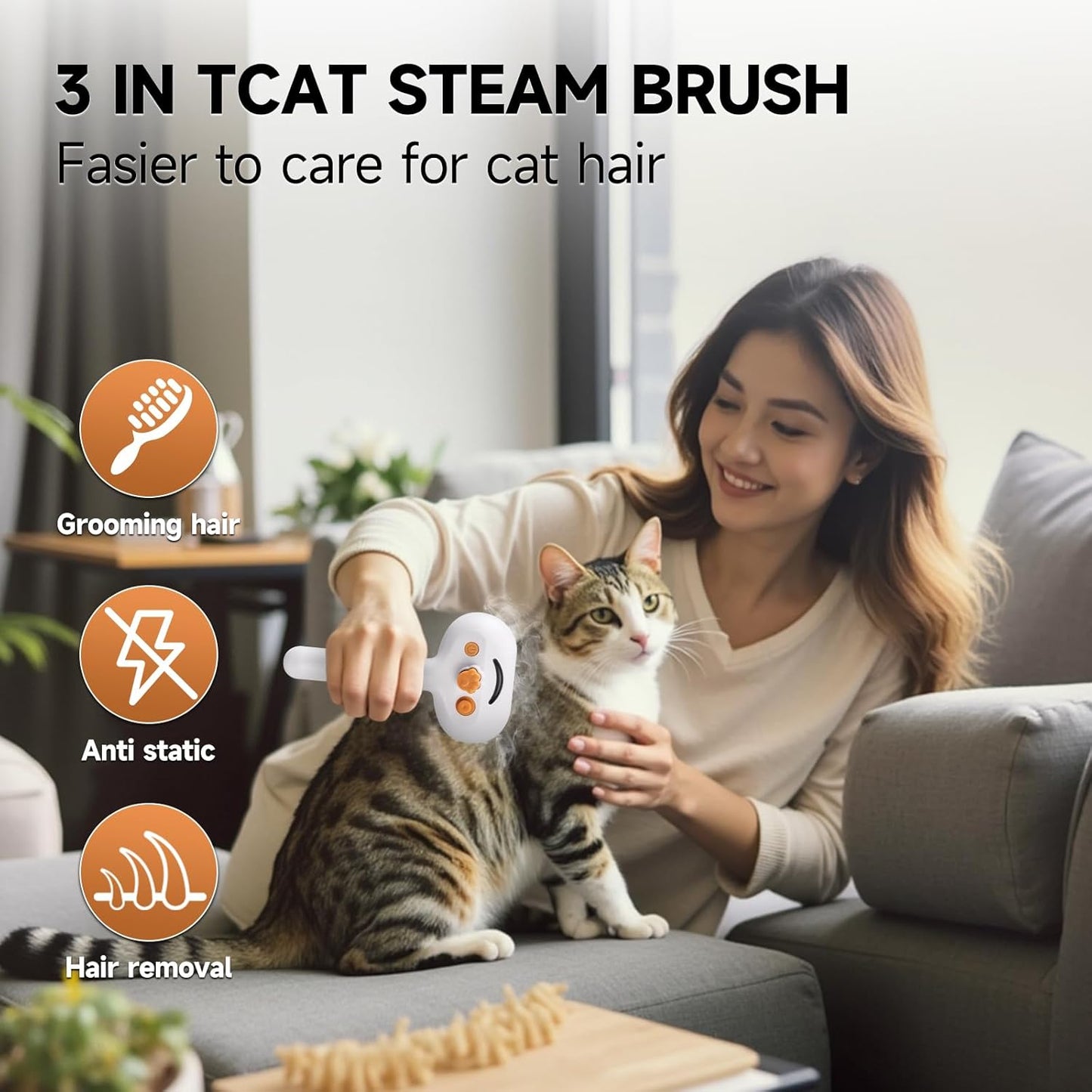 Undercoat Shedding Brush for Dogs & Cats – Professional Deshedding & Dematting Tool –Steam Brush for Cat & Dog Includes Waterless Shampoo